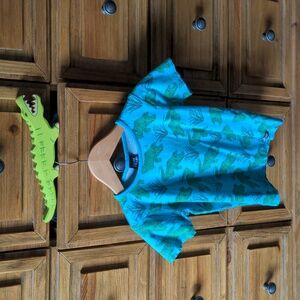 *Last Chance* Tee + Holztiger crocodile 5-6Y organic cotton, alligator Waldorf